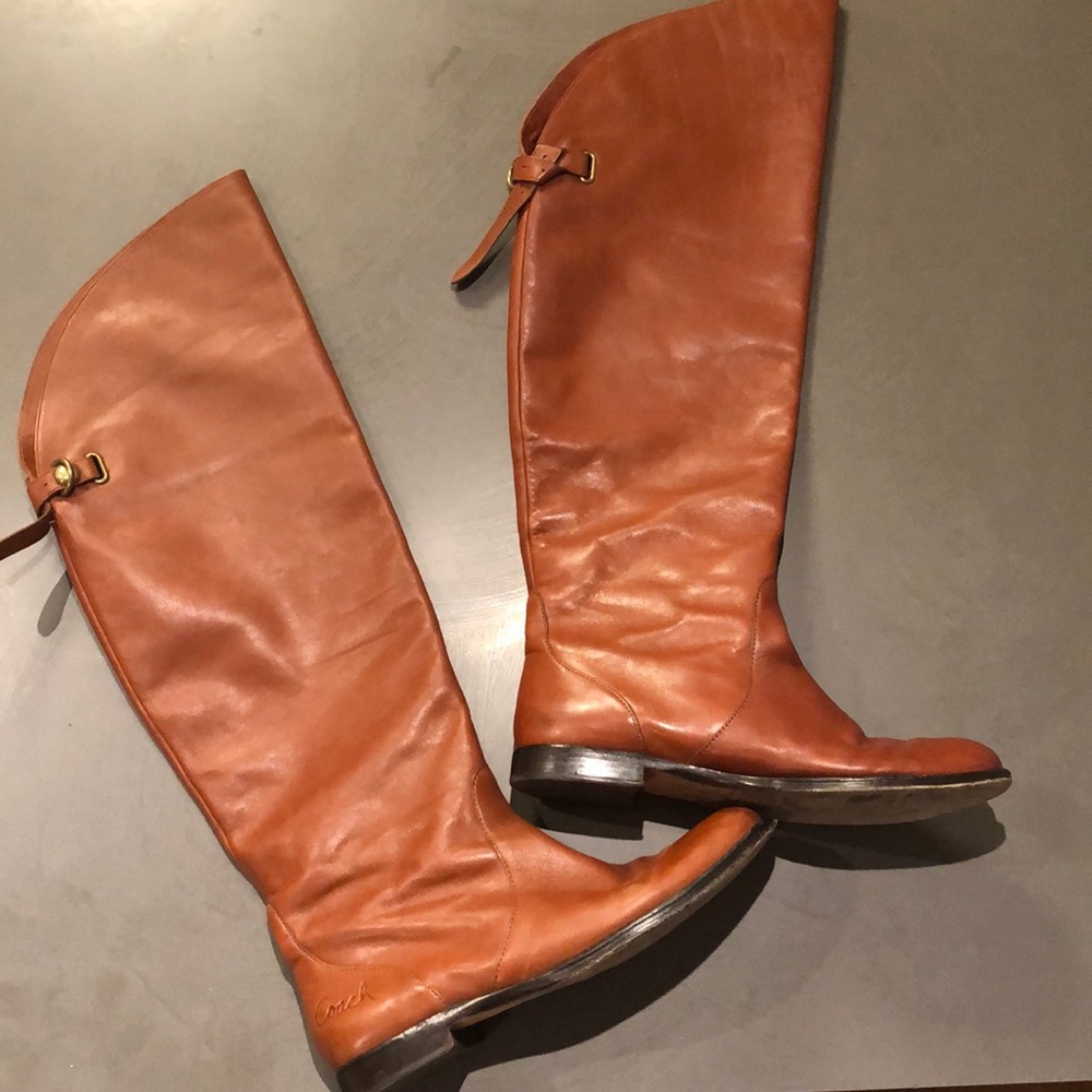 Brown Coach Cheyenne Soft Calf Leather Boots